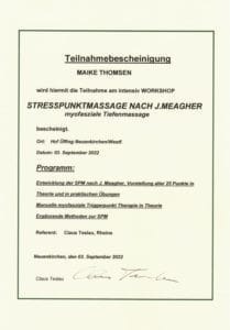 Zertifikat Stresspunktmassage