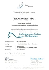 Zertifikat Pferdetaping (Aufbaukurs)