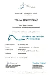 Zertifikat Pferdetaping (Basiskurs)