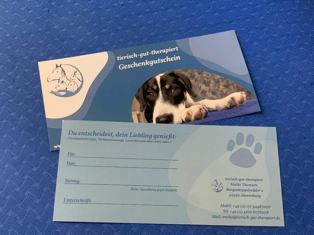 Geschenkgutschein für Tierfreunde